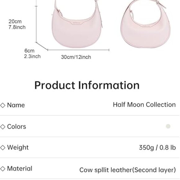 SOLD!!!!!!! Japanese aesthetic minimalist viral crescent moon bag - Picture 3 of 5
